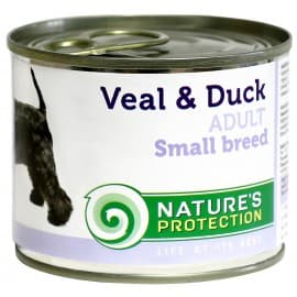 NATURE'S PROTECTION Полноценный корм c телятиной и уткой для взрослых собак маленьких пород 200гр.