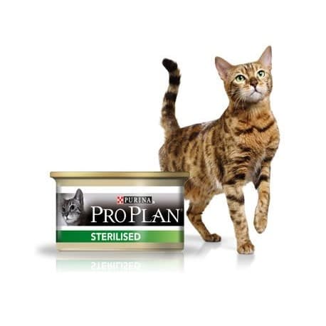 Pro Plan Корм консервированный для стерилизованных кошек и кастрированных котов с тунцом и лососем (0,085 кг.)