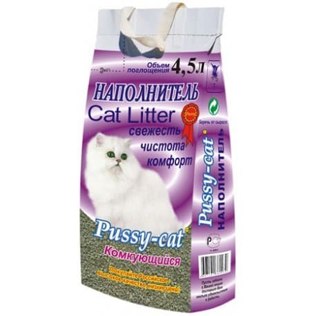 Наполнители для кошек и котов PUSSY CAT 4,5л комк. (фиолет.) Артикул PUS001