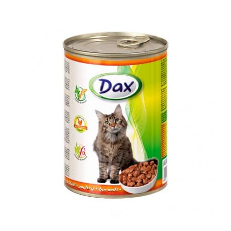 Консервы для кошек Dax кусочки с птицей 