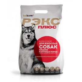 Рэкс Плюс корм сухой для взрослых собак средних и крупных пород с повышенной активностью, 5 кг