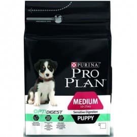 Purina Pro Plan Сухой корм для щенков средних пород c чувствительным пищеварением, с ягненком и рисом, 3 кг