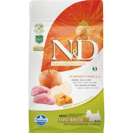 N&D DOG GF PUMPKIN BOAR & APPLE ADULT MINI 0,8 кг