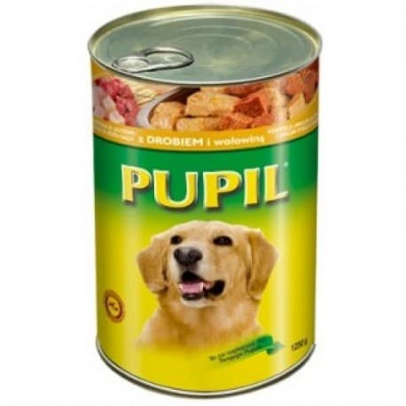Консервы "PUPIL" для собак с говядиной и курицей (лоток 6 штук) 1250гр.