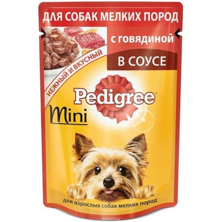 Влажный корм для собак Pedigree Для мелких пород говядина НОВИНКА (85гр.)