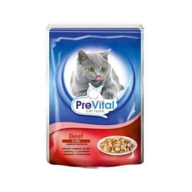 PreVital Классик консервы для кошек, в желе с говядиной, 100 гр