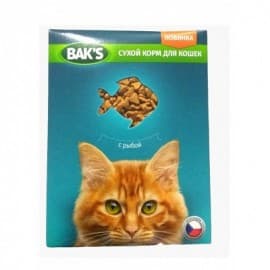 Сухой корм для кошек "BAKS" с рыбой, 10 кг