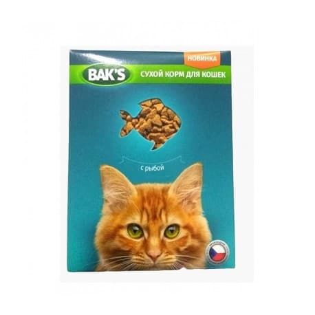 Сухой корм для кошек "BAKS" с рыбой, 10 кг