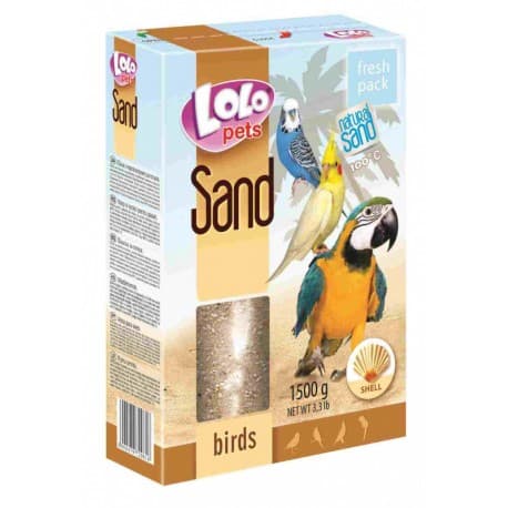 LoloPets Песок для птиц с ракушками, 1 500 г